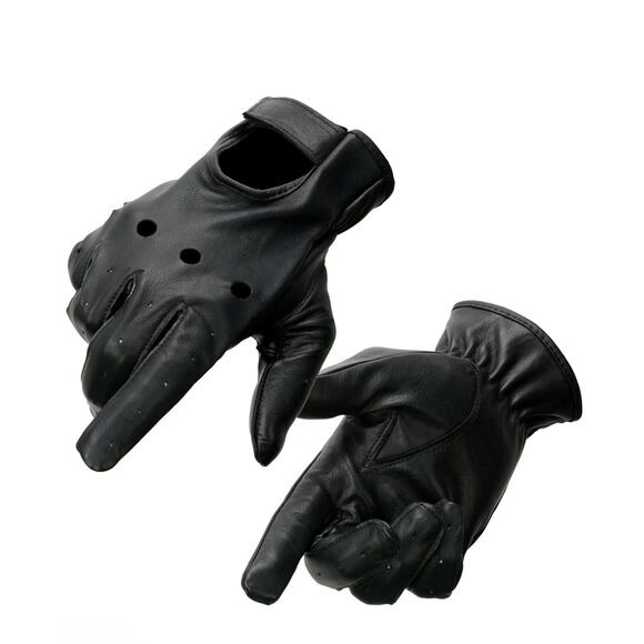 NWT Milwaukee Leather SH247 Men's Black Leather Unlined Driving Gloves - Picture 1 of 7